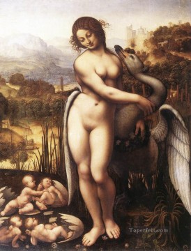 レオナルド・ダ・ヴィンチ Painting - レダと白鳥 1505年 レオナルド・ダ・ヴィンチ